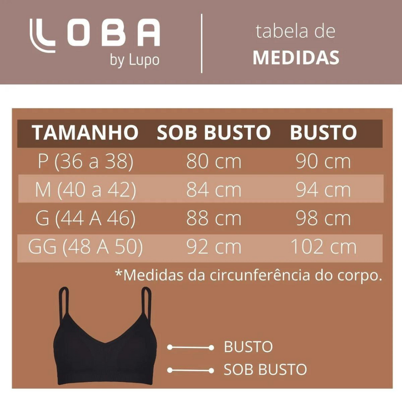 Sutiã Essencial com Bojo Removível Loba Lupo 41116