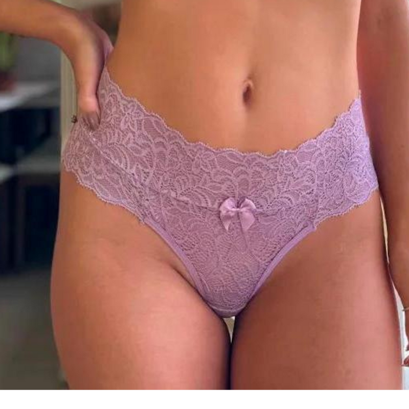 Conjunto RUBIA Renda Sem Bojo Sensual Calcinha Cintura Alta