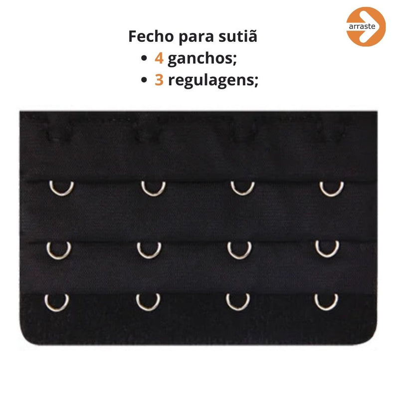 FECHO  para Sutiãs 4X3 (Ganchos/Regulagens) Unidade