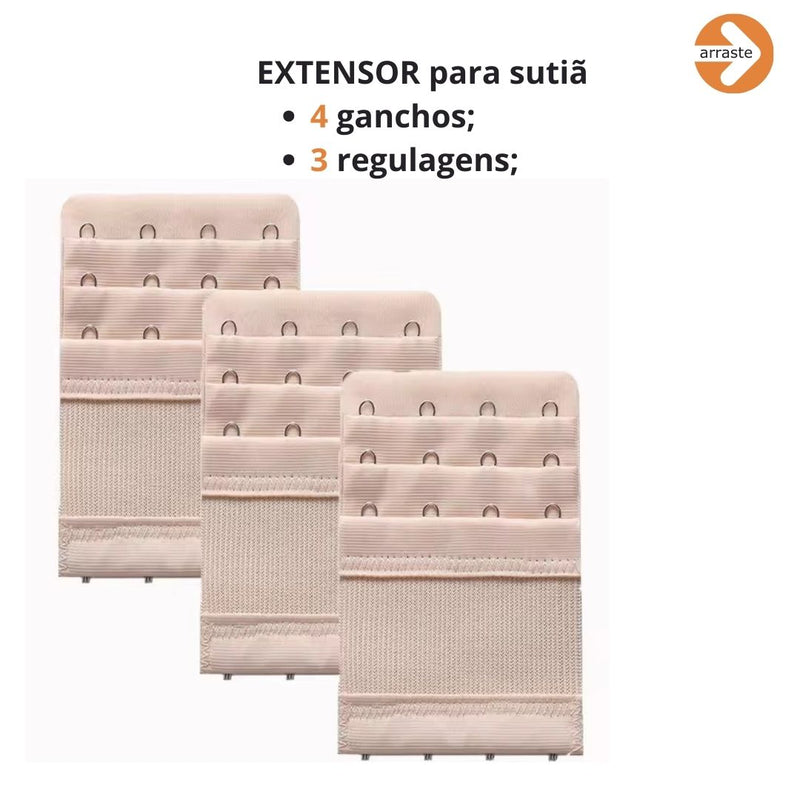 EXTENSOR para Sutiãs 4X3 (Ganchos/Regulagens) Unidade