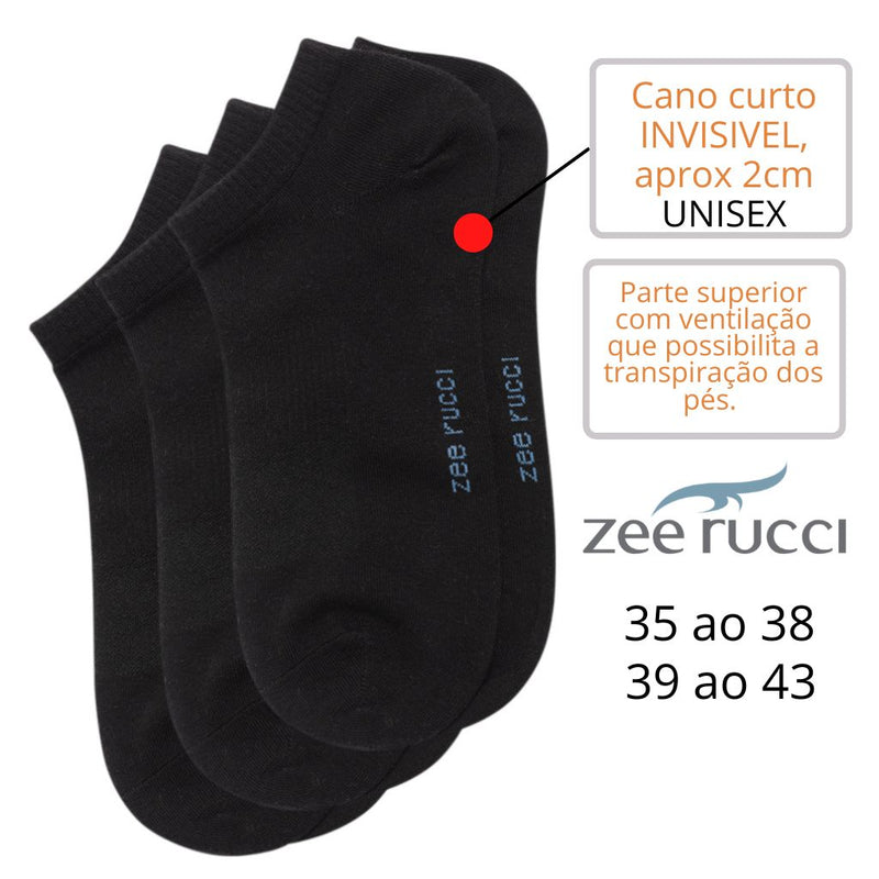 Meia INVISIVEL SEM CANO ZEE RUCCI Unisex Par