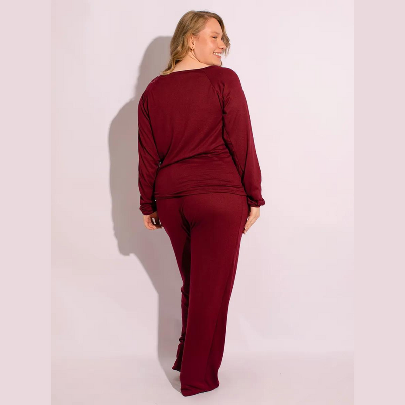 Pijama JOSI Suede Plus Size Liso