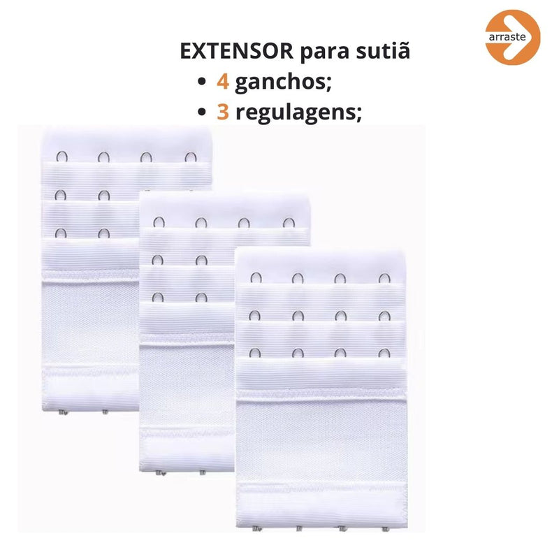 EXTENSOR para Sutiãs 4X3 (Ganchos/Regulagens) Unidade