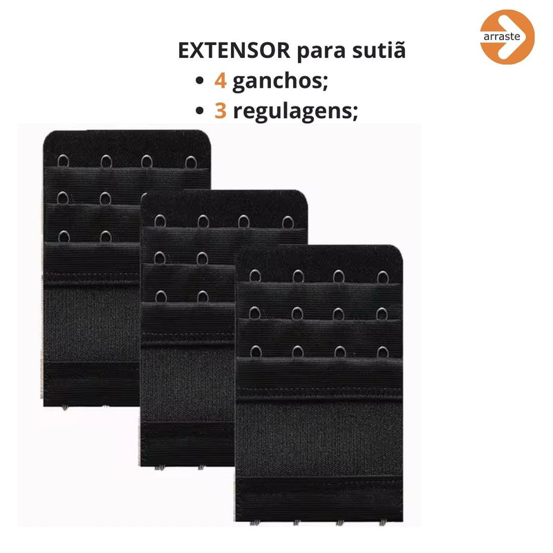 EXTENSOR para Sutiãs 4X3 (Ganchos/Regulagens) Unidade