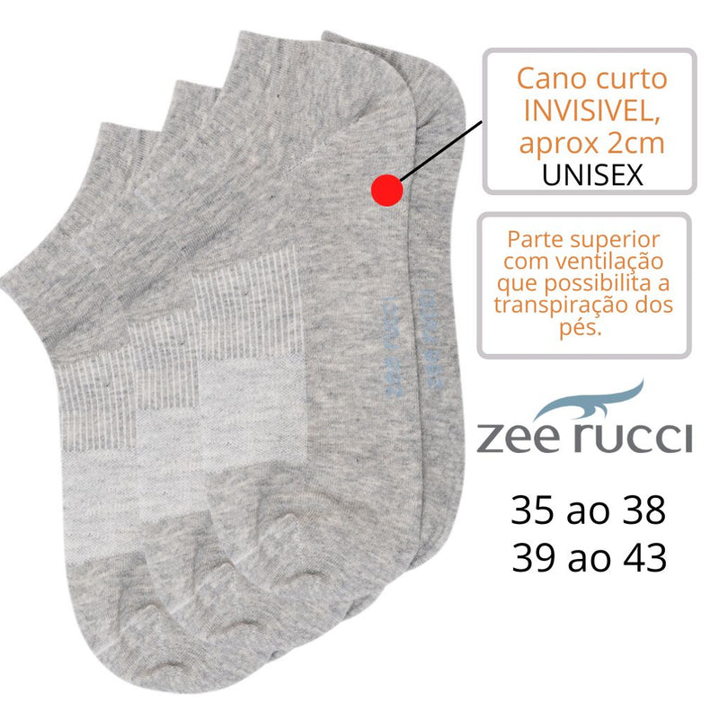 Meia INVISIVEL SEM CANO ZEE RUCCI Unisex Par