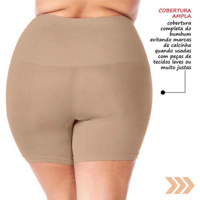 Bermuda Modeladora GIULIA Plus Size Sem Costura Básica Cintura Alta.