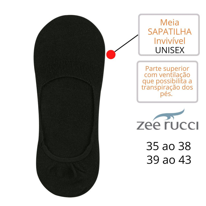 Meia SAPATILHA ZEE RUCCI Unisex Par ZR35030031790