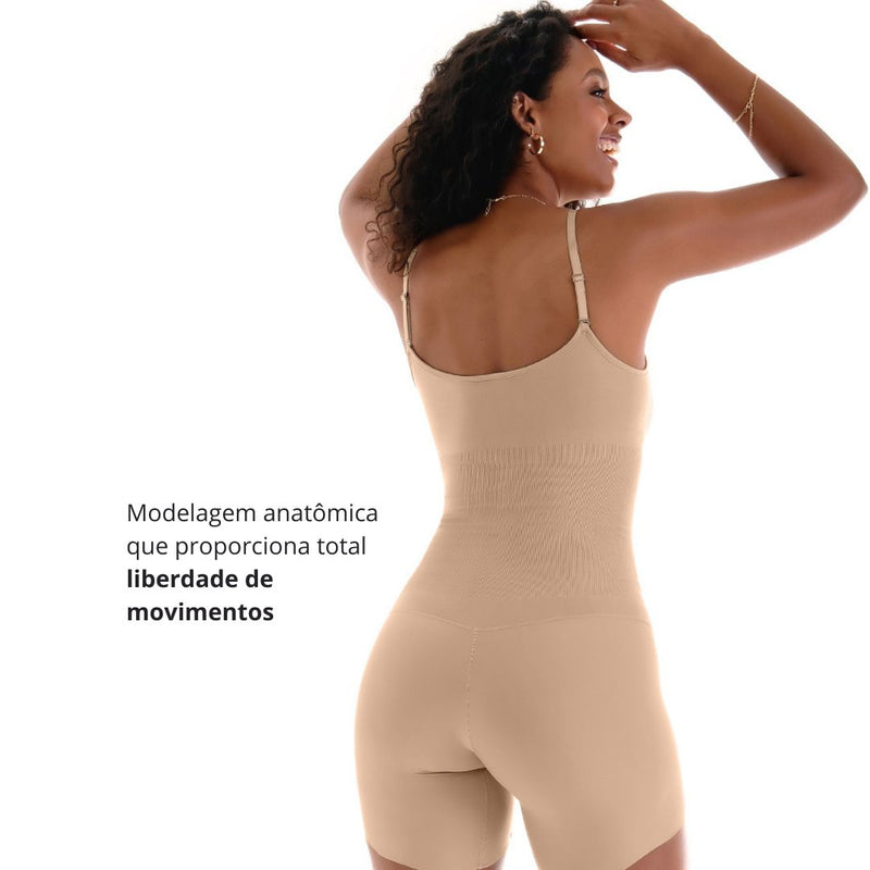 Body Modeladora JANETE Bojo Removível Bermuda Invisível Chapa Barriga Abertura Higiênica ZR0804008