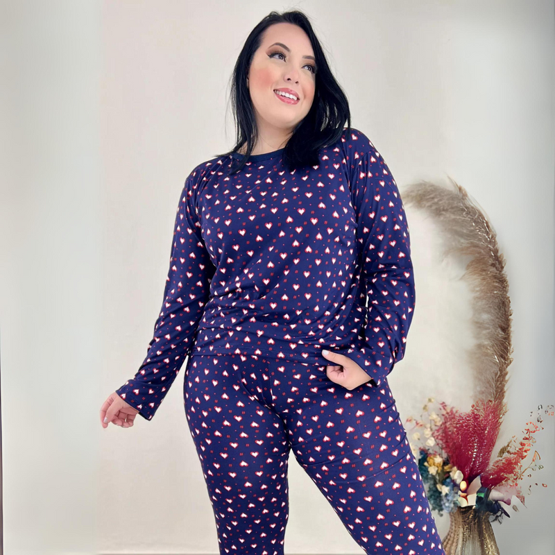 Pijama DELLAGOLD Suede Plus Size