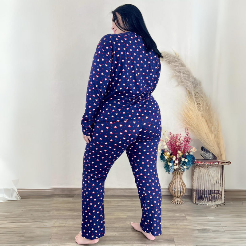 Pijama DELLAGOLD Suede Plus Size