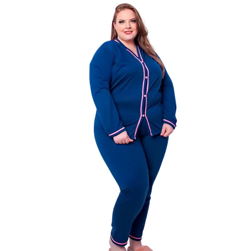 Pijama BLOGUEIRINHA Plus Size Aberto na Frente