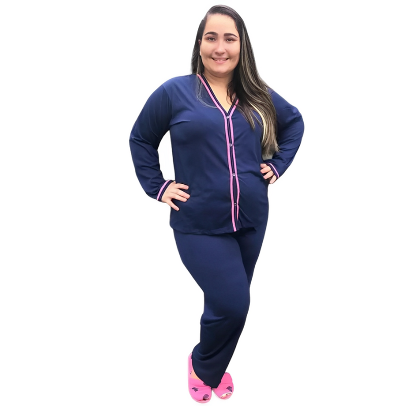 Pijama BLOGUEIRINHA Plus Size Aberto na Frente