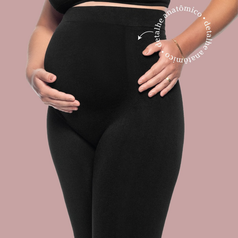 Calça MATERNITY Gestante, Cintura Alta, Compressão Natural, Sem Costura