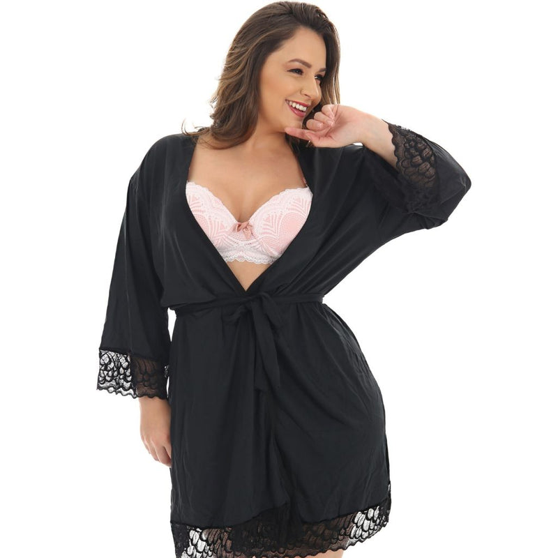 Robe TALITA Plus Size Manga Longa CS_14007