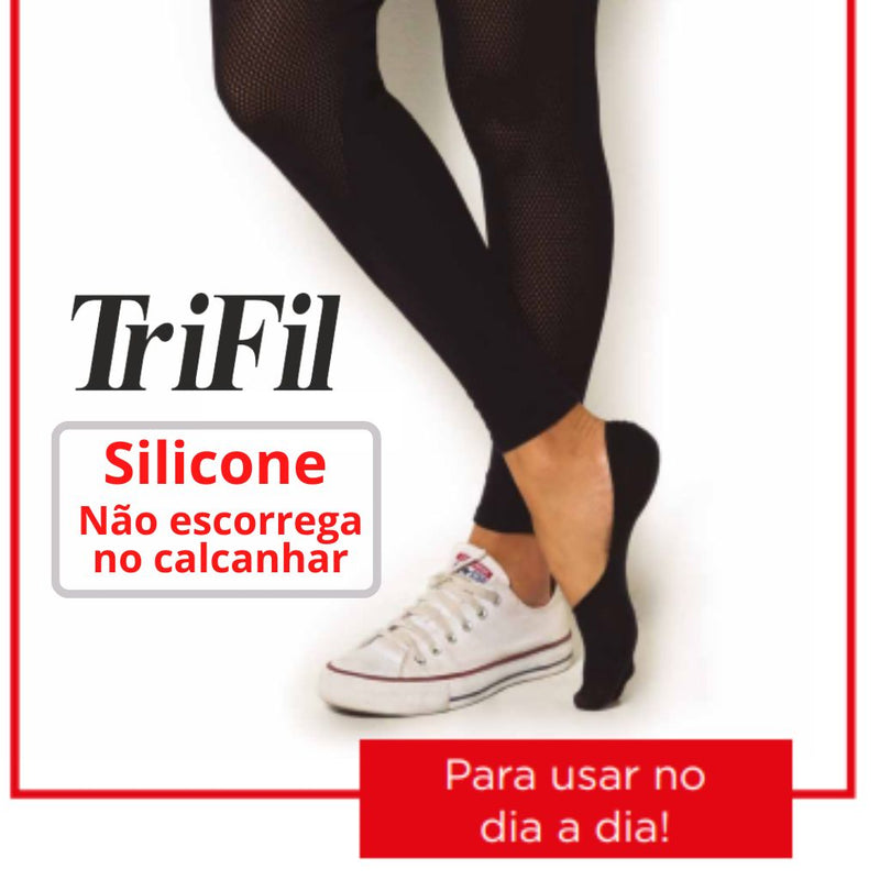 Meia TRIFIL Sapatilha Cavada c/ Silicione Cinza 35 a 38 TO6811