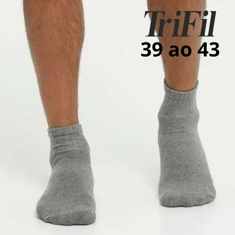 Meia TRIFIL UNISEX CANO MEDIO 14CM Atoalhada Cinza 39 a 43 TO8720