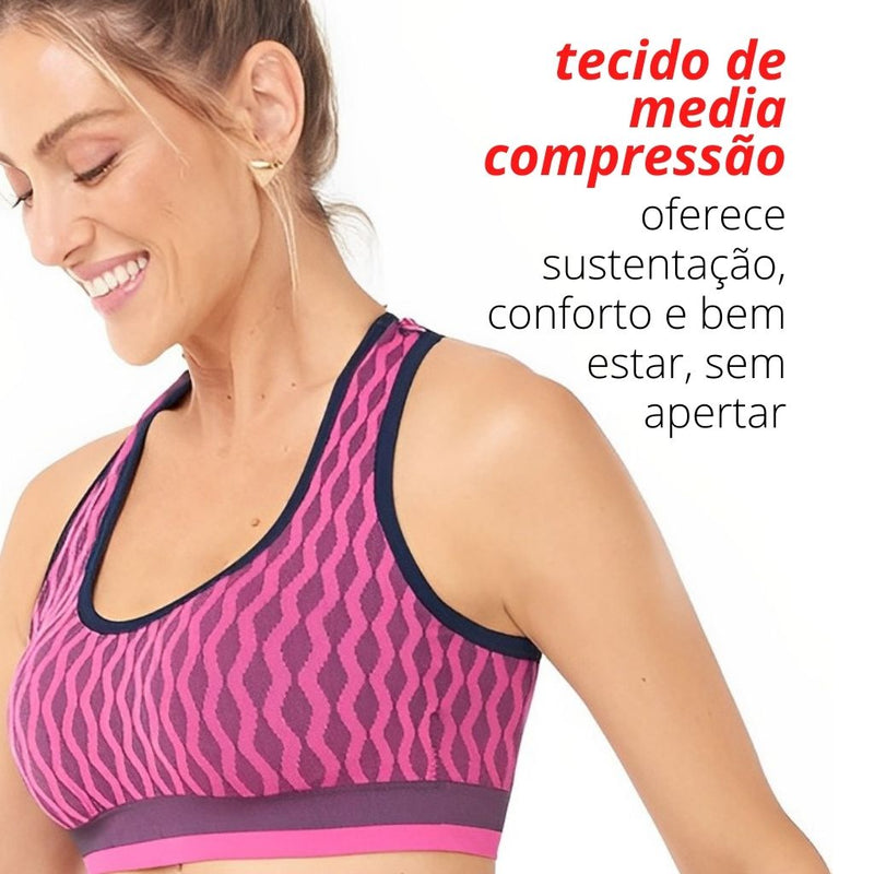 Top ADRIELLY Fitness Sem Costura Bojo Removível Media Compressão Anaômico ZR04010401740