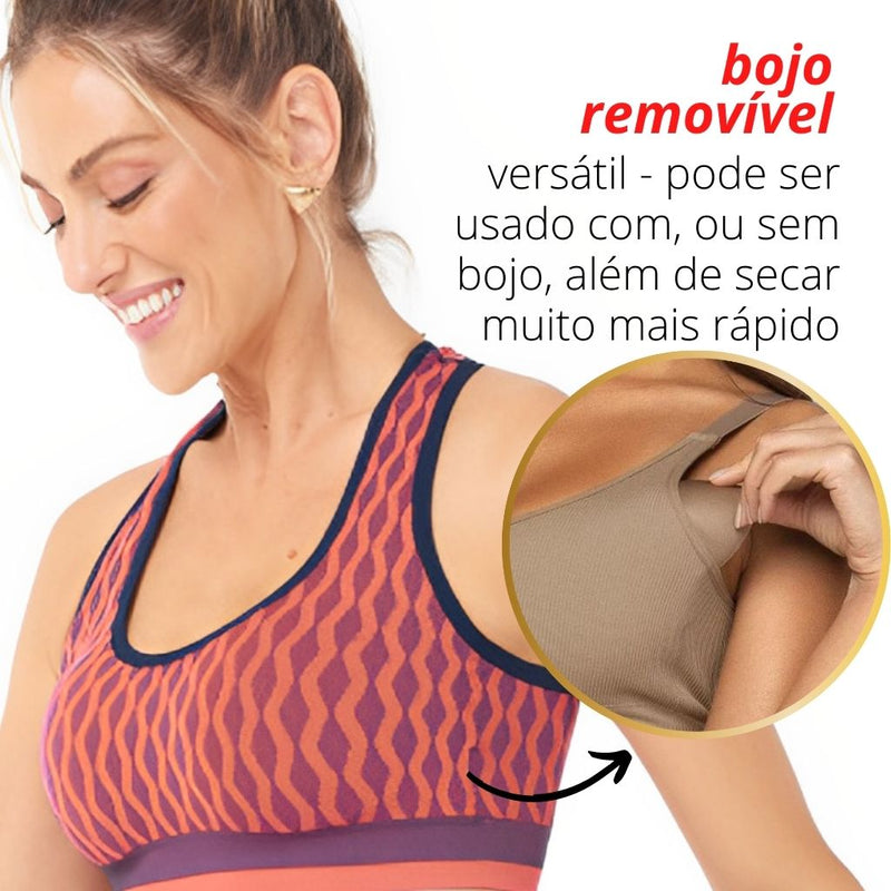 Top ADRIELLY Fitness Sem Costura Bojo Removível Media Compressão Anaômico ZR04010401740