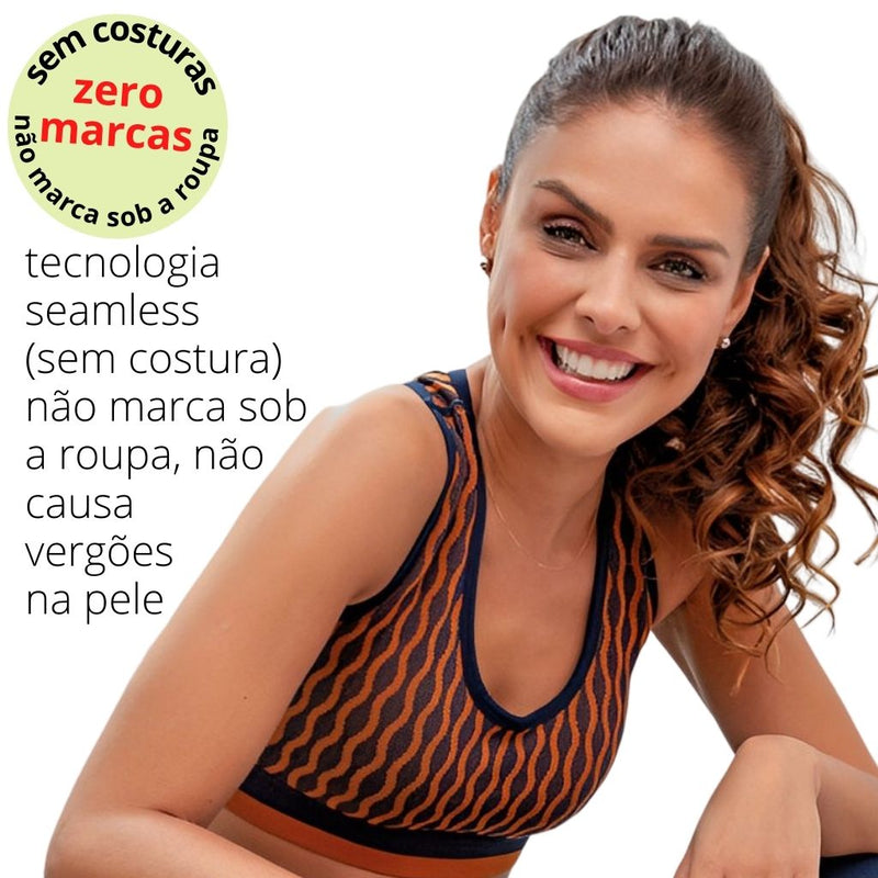 Top ADRIELLY Fitness Sem Costura Bojo Removível Media Compressão Anaômico ZR04010401740